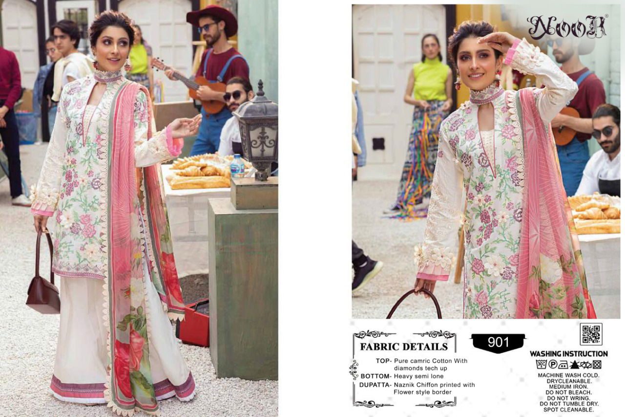Noor Mushq 1 Latest  Embroidery Work With peach Pakistani Salwar Suit Collection 